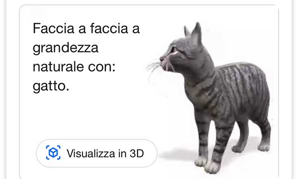 Tigre in 3D e gli altri animali in 3D su Google: l'elenco 