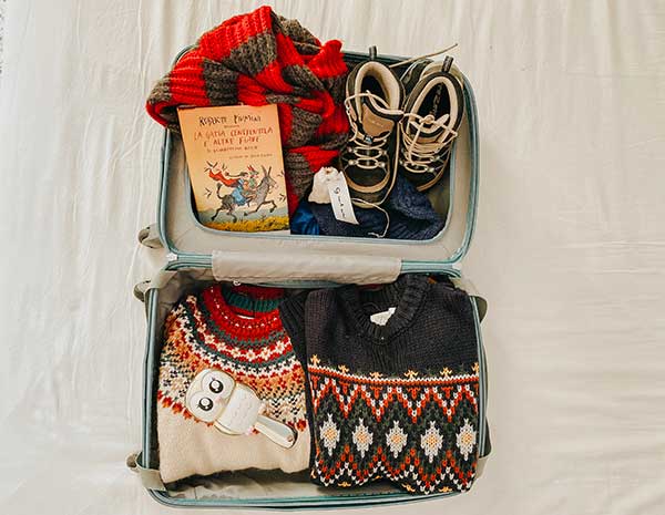 valigia per la montagna per i bambini