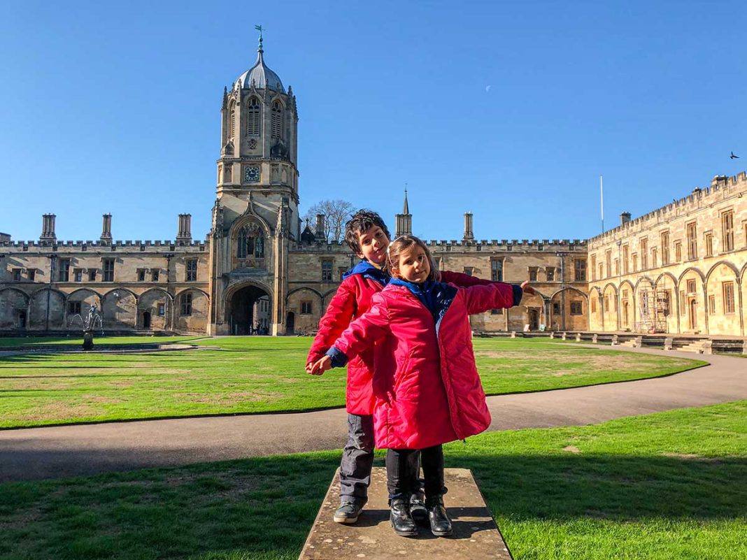 Oxford bambini nel college di Christ curch