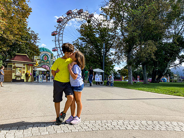 bambini ruota panoramica prater