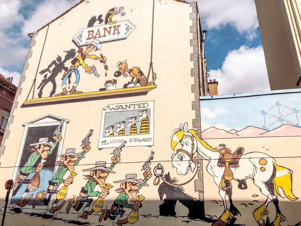 Bruxelles strada Murales Lucky Luke