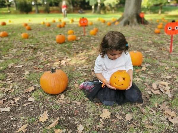 bambina con zucca