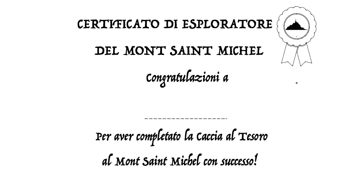 Caccia al tesoro per bambini al Mont Saint Michel, certificato