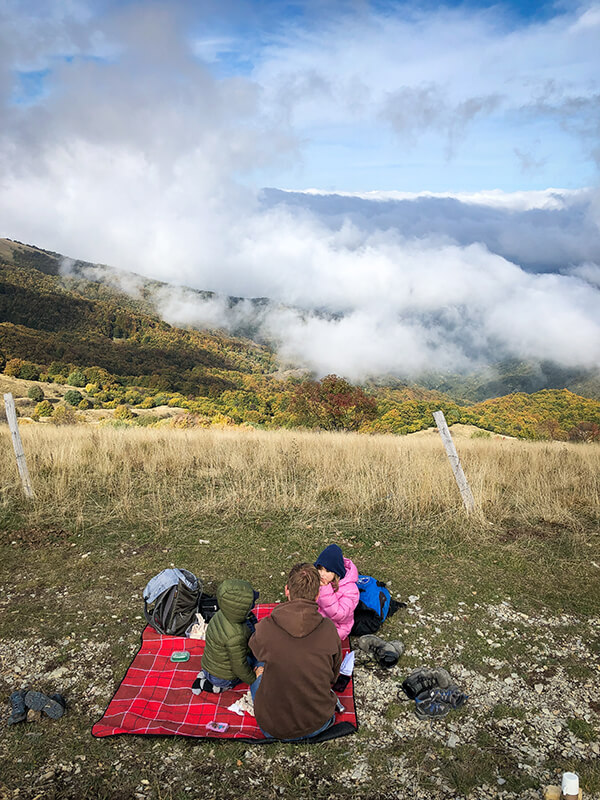 Pic nic sul monte con le nuvole