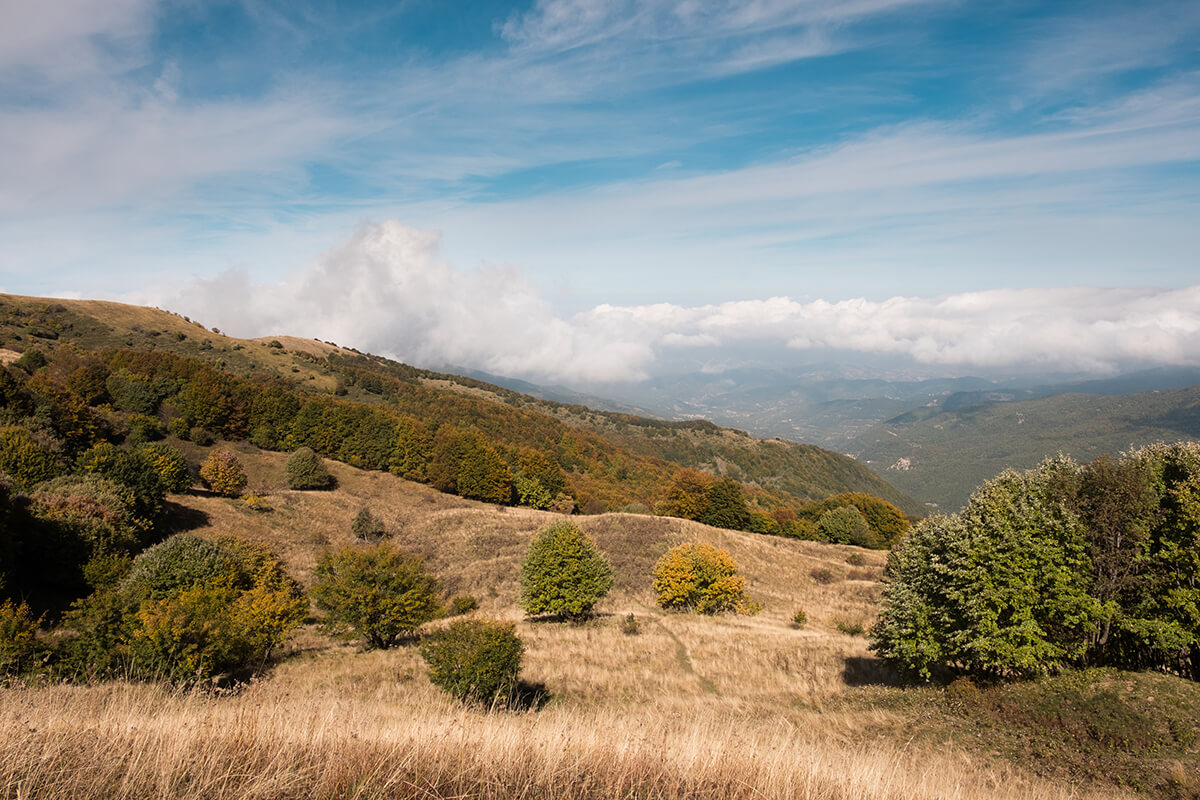 panorama sulla Val Curone dal Monte Ebro 