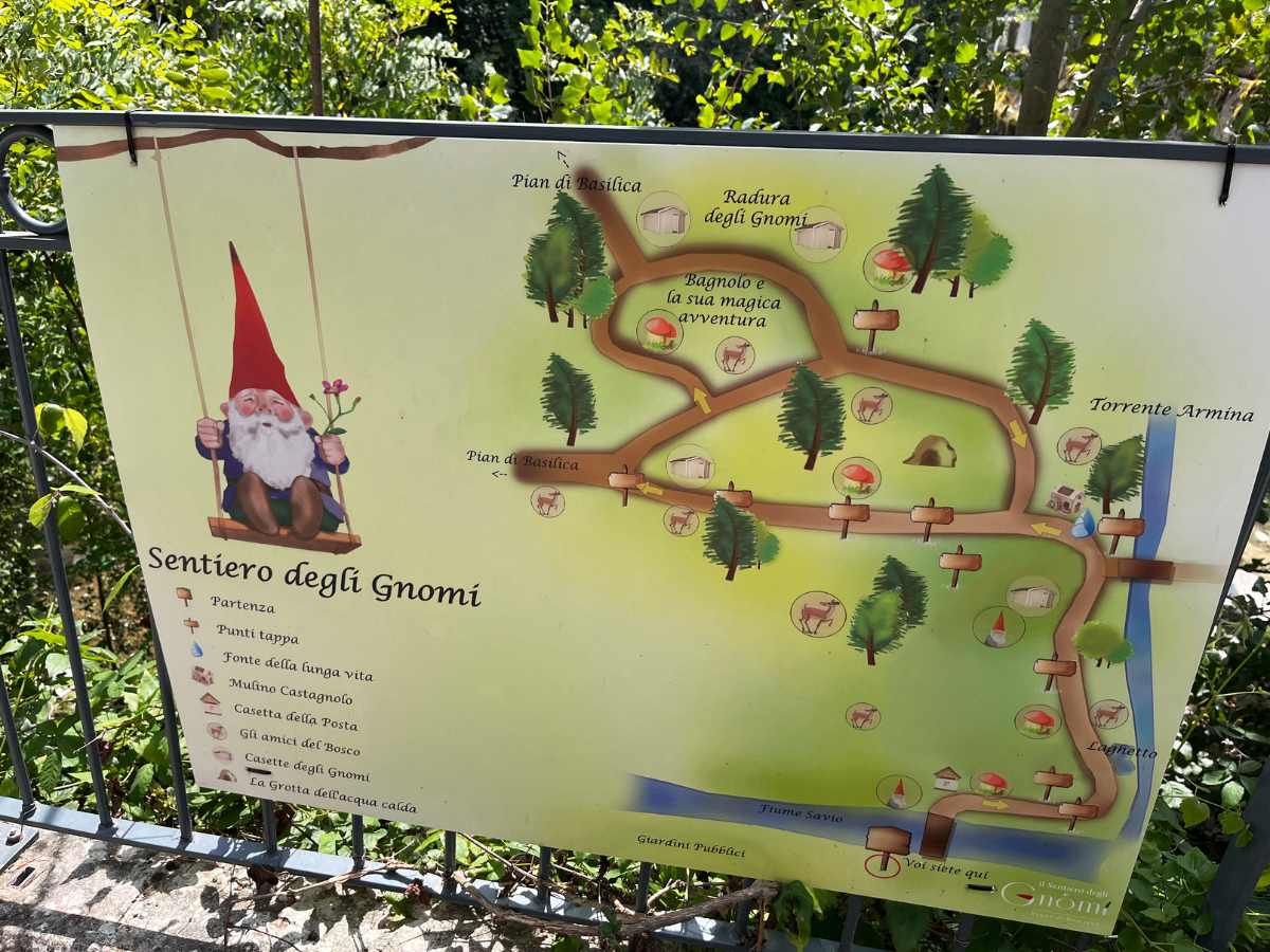 mappa sentiero degli gnomi di bagno di romagna