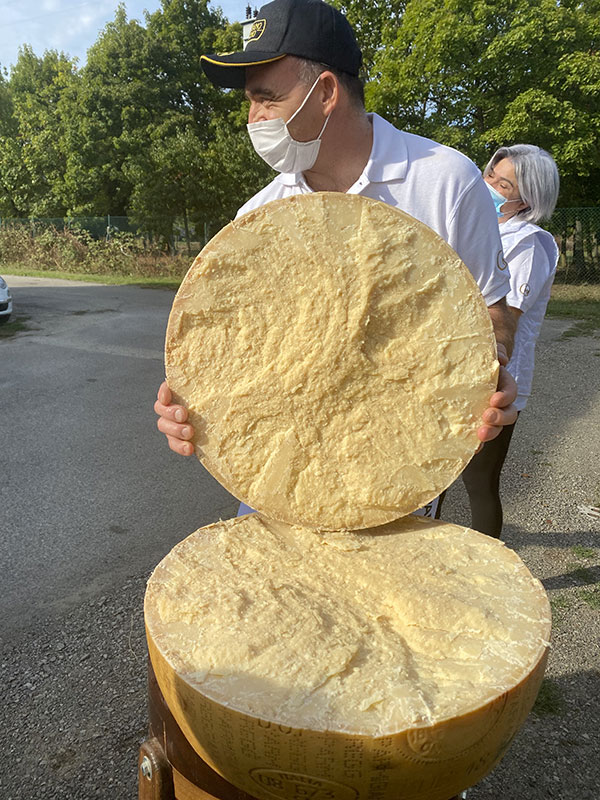 forma di parmigiano reggiano appena aperta