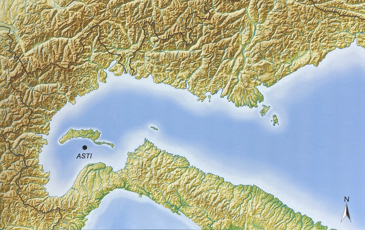 Carta della Pianura Padana nel Pliocene