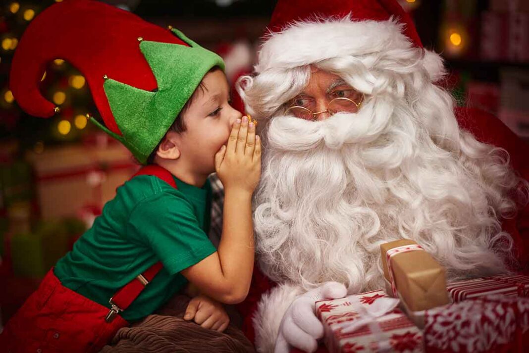babbo natale con elfo