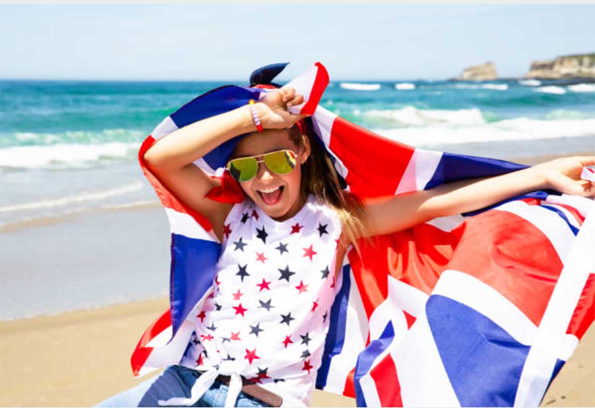 bambina bandiera inglese