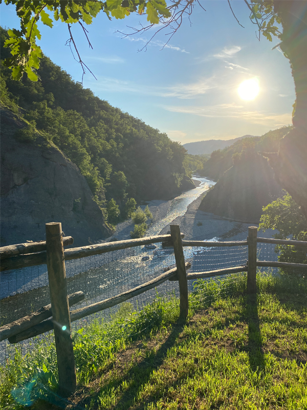 tramonto sul torrente Borbera