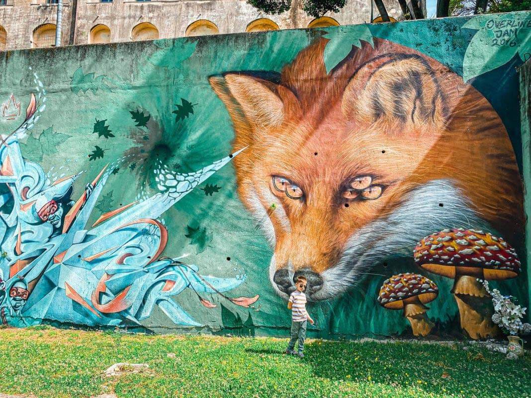 murale volpe baronissi parco della rinascita