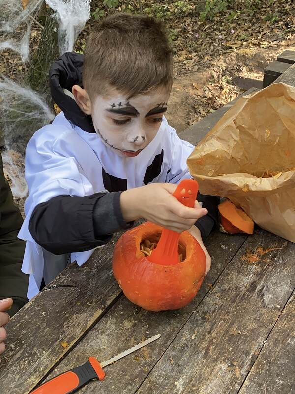 intaglio zucca parco cinque sensi halloween