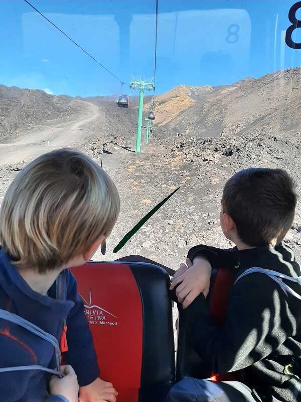 funivia dell'etna con i bambini