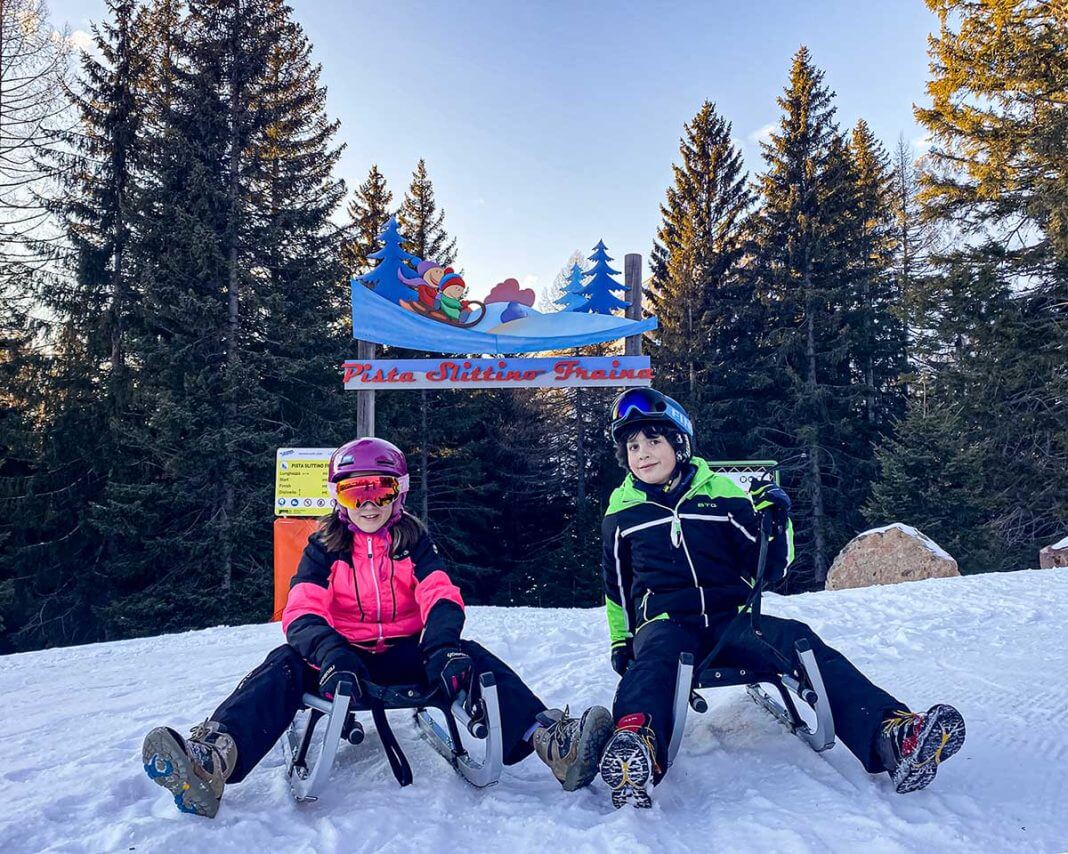 Fraina pista slittino bellamonte bambini