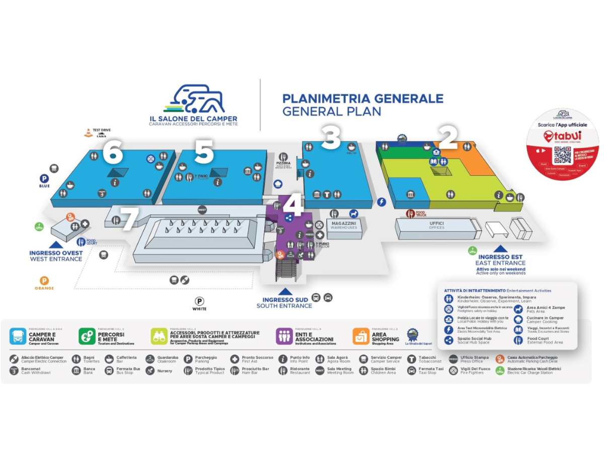 mappa del salone del camper 2025