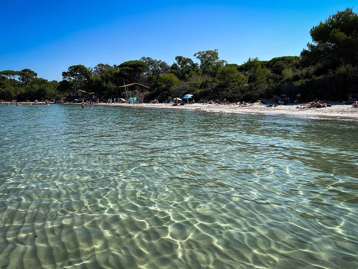 spiaggia d'Argent a Porquerolles con il mare cristallino