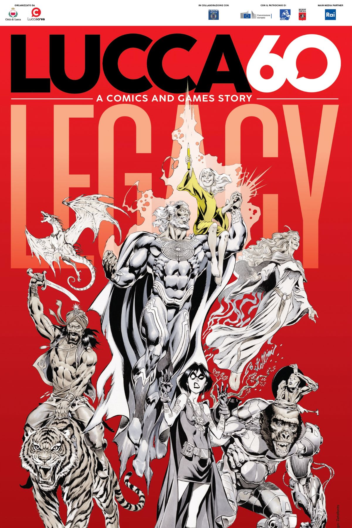 manifesto di Lucca60 Legacy per il 60esimo anniversio di Lucca Comics & Games