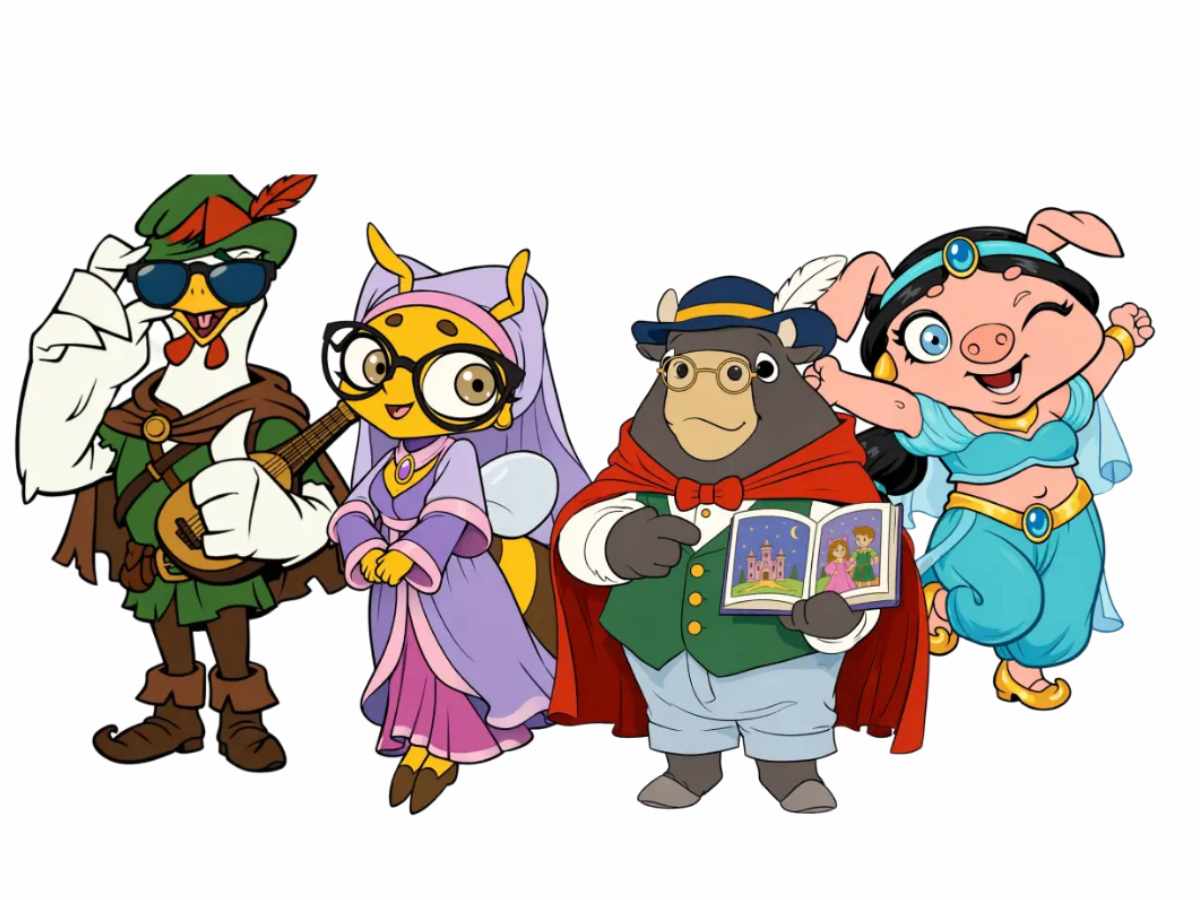 personaggi animali di Luna Farm Viaggio nel tempo