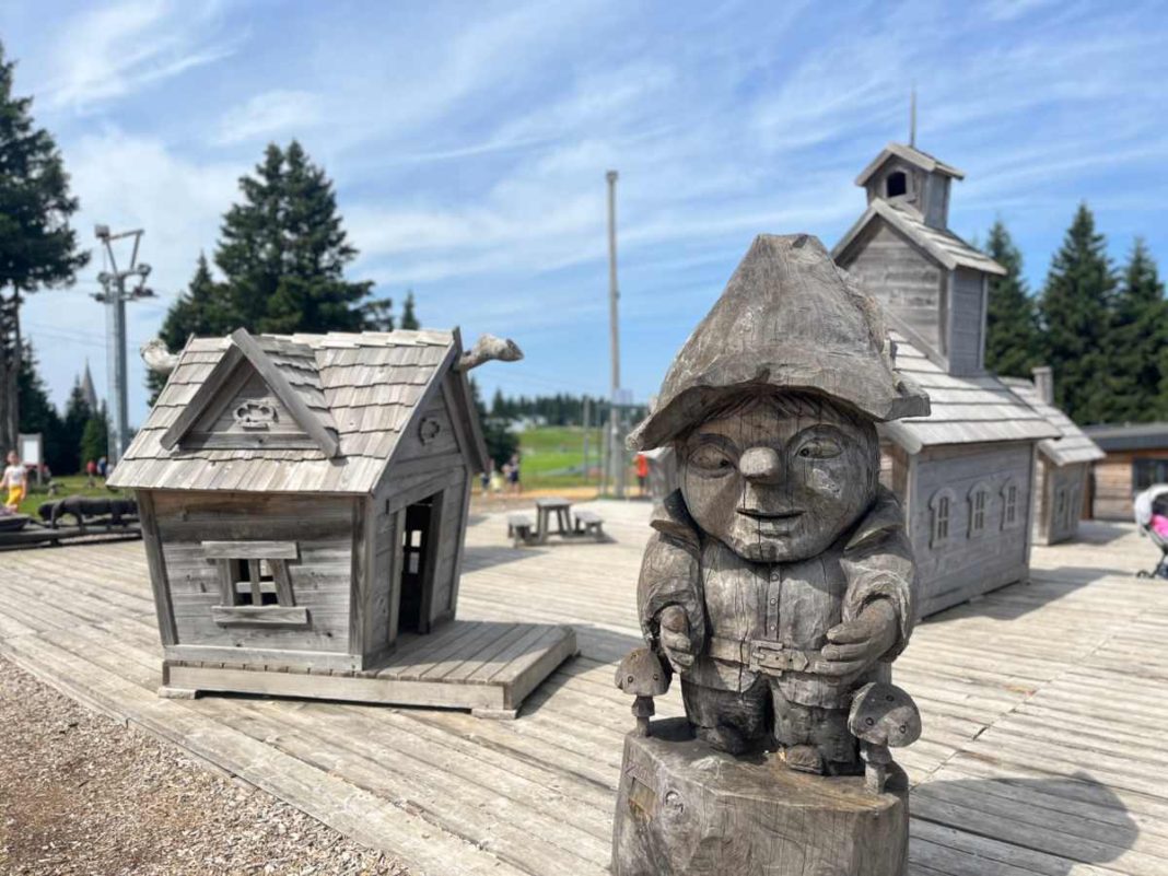 gnomo e casette di legno