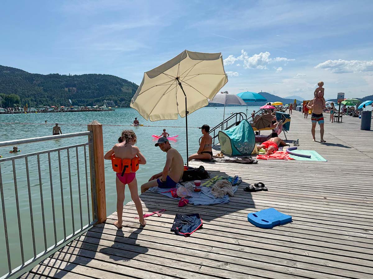 Pontile su llago Klagenfurt
