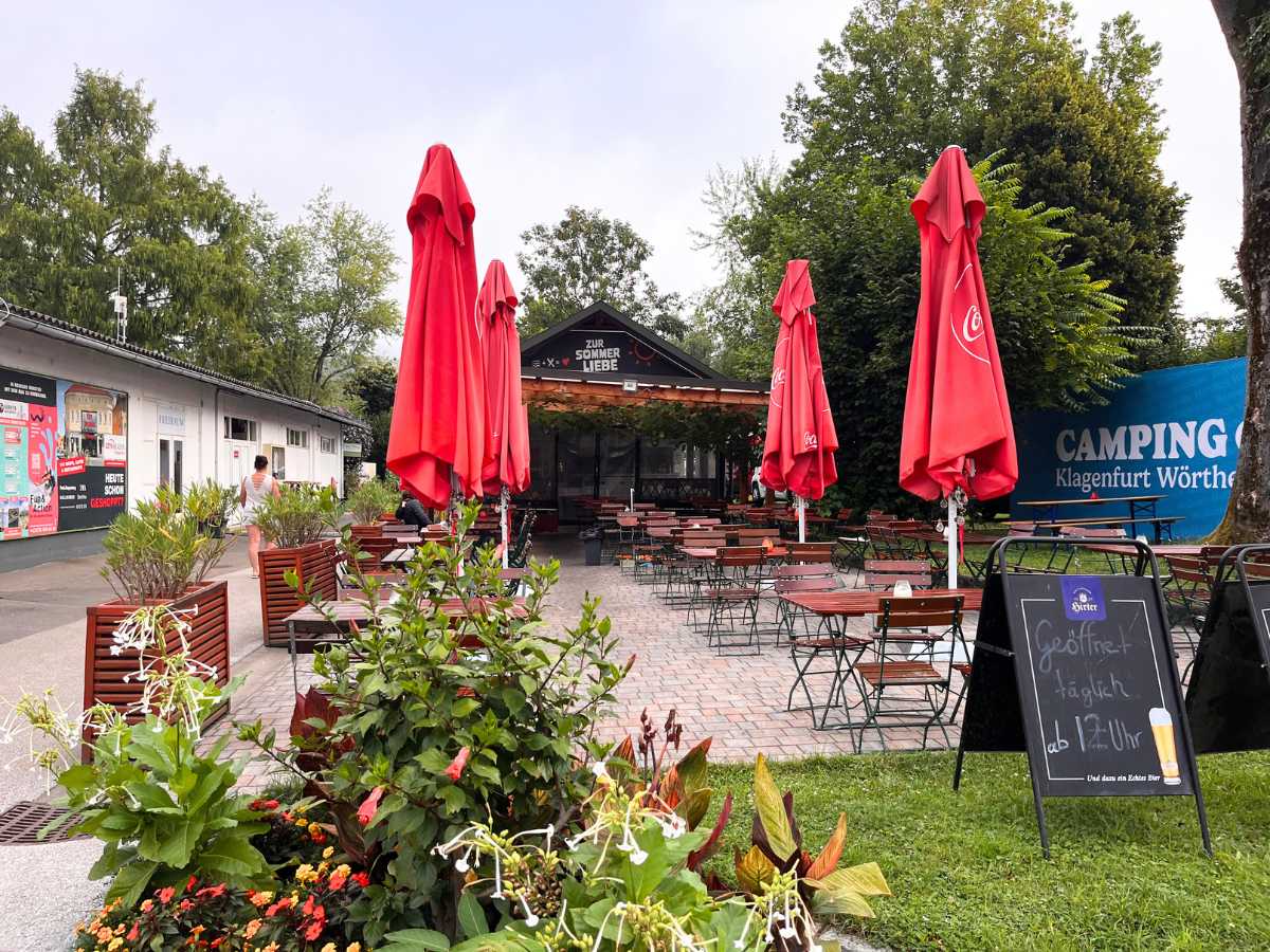 birreria all'aperto campeggio a klagenfurt in camper