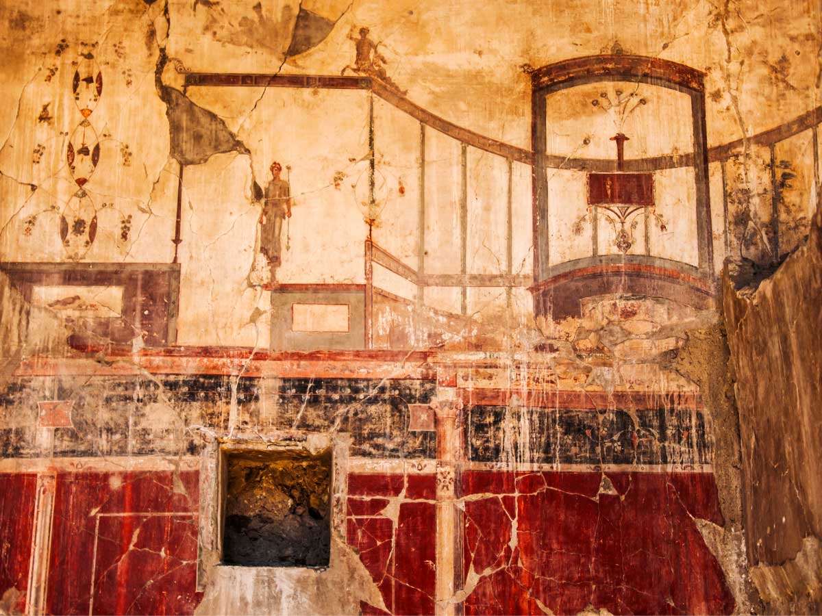 Ercolano con i bambini affresco