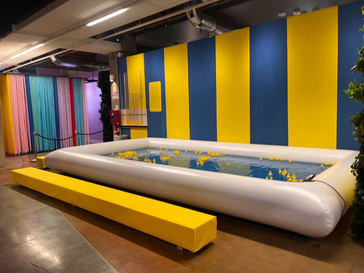 piscina con paperelle da pescare alla beautiful gallery xxl di Bologna