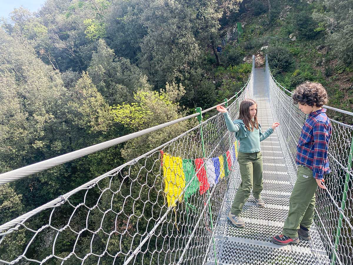 Cosa fare sul Lago di Garda con i bambini: ponte tibetano
