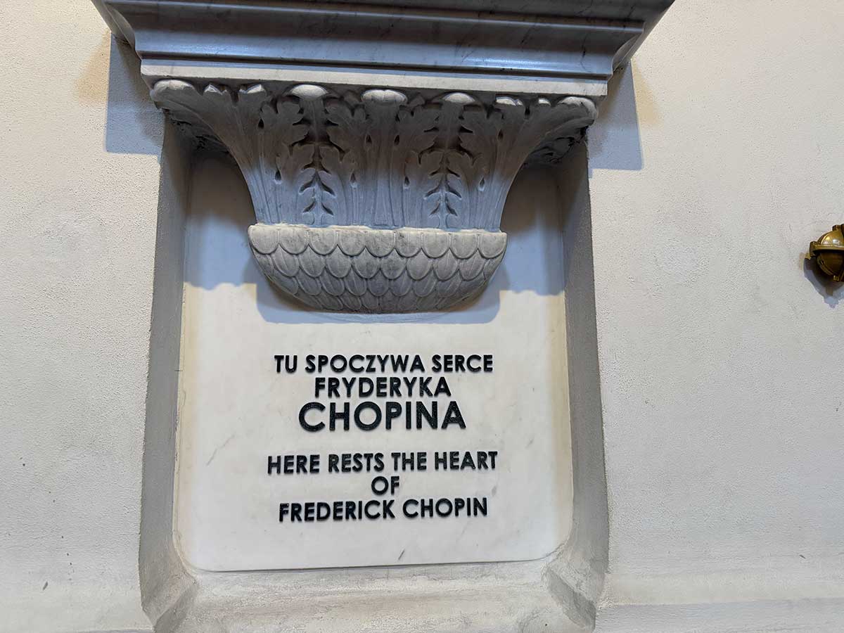 Varsavia con i bambini cosa vedere. cuore di Chopin