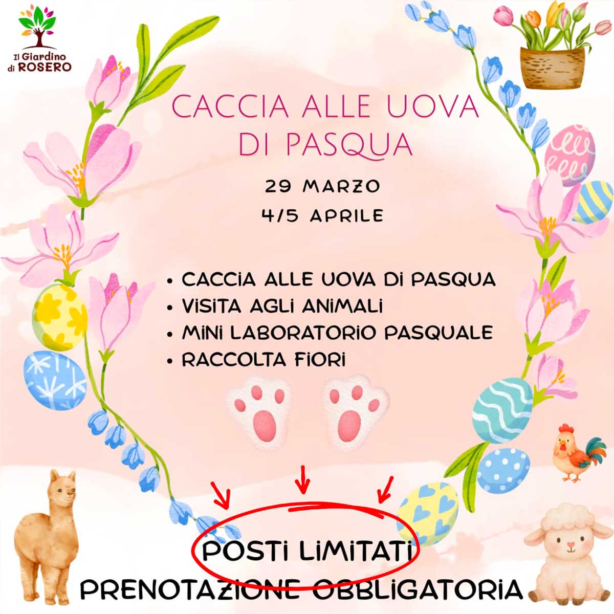 Locandina Giardino di Rosero evento di Pasqua