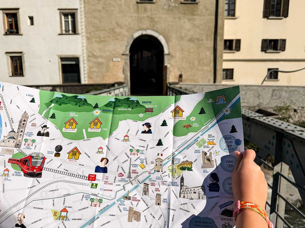 Mappa di Tirano per bambini viaggiapiccoli