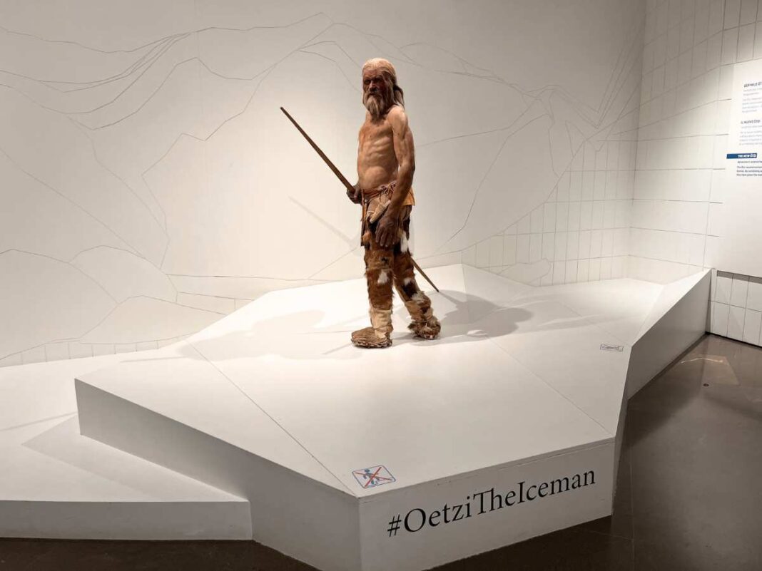 riproduzione di Ötzi, l'uomo venuto dal ghiaccio
