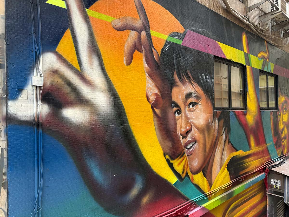 Hollywood Road Hong Kong: murale di Bruce Lee